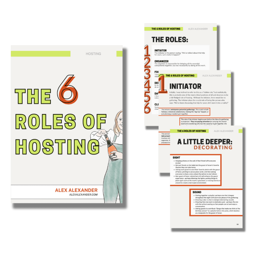 "6 Roles of Hosting" Cover and screenshots of pages