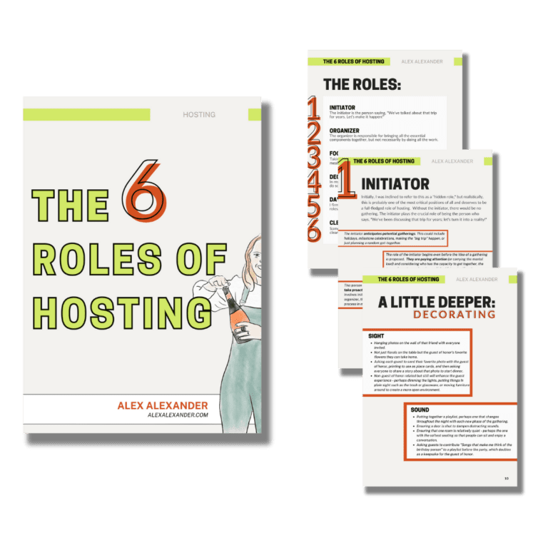 "6 Roles of Hosting" Cover and screenshots of pages