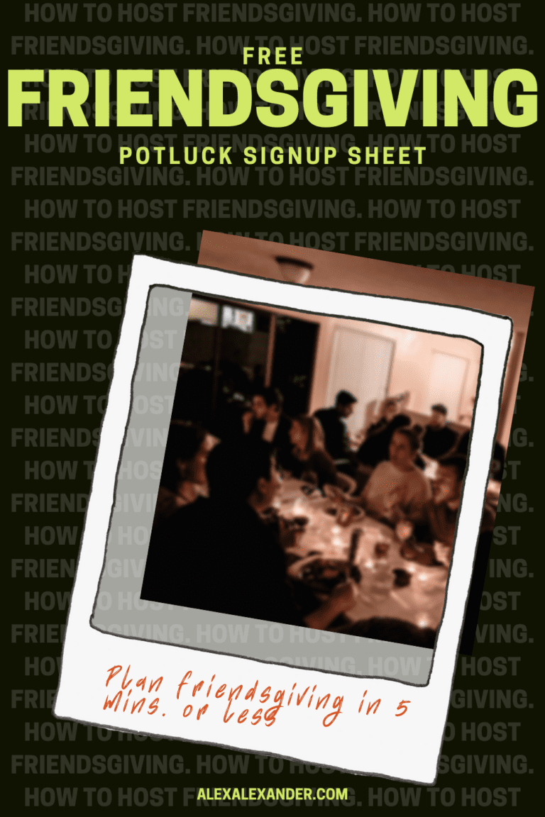 Friendsgiving Potluck Sign up Sheet
