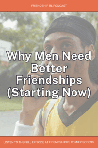 Young man in beanie and yellow shirt talking on phone outdoors for Friendship IRL podcast episode about men's friendships