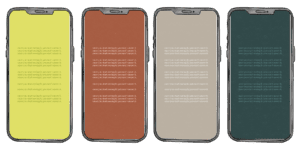 Free phone wallpaper set for the line “Once you start seeing it, you can't unsee it.” shown on a phone in four colorways
